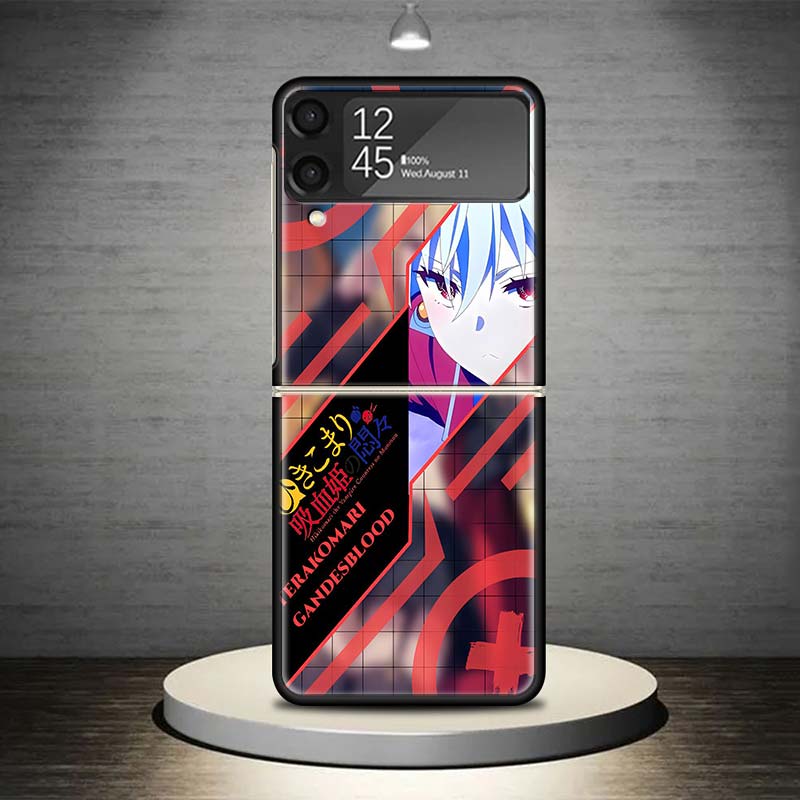 Cute Anime Waifu Art Design Phone Case For Samsung Galaxy Z Flip 7 6 5 4 3 5G Shockproof Cover Z Flip7 Flip6 ZFlip5 Flip3 Flip4