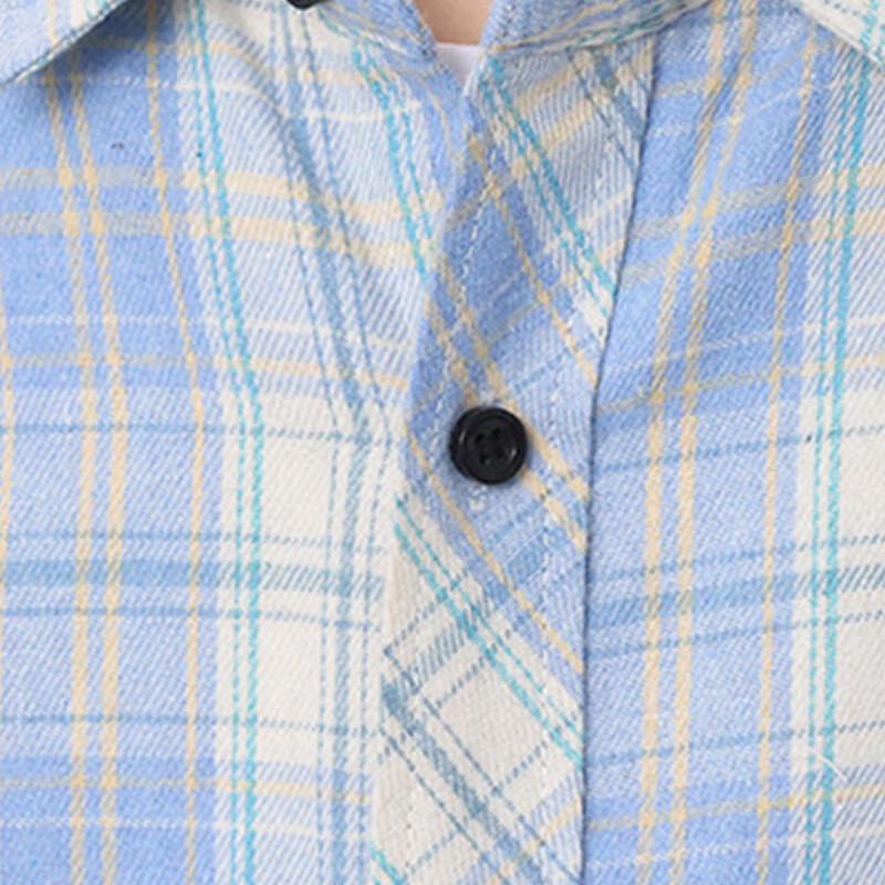 Zhenweis Men's Summer Plaid Loose Fit Short Sleeve Shirt