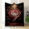 Olympiacos FC Greek Football Club Crest Stars Lion Soccer Fleece Blanket for Cozy Home Living Room