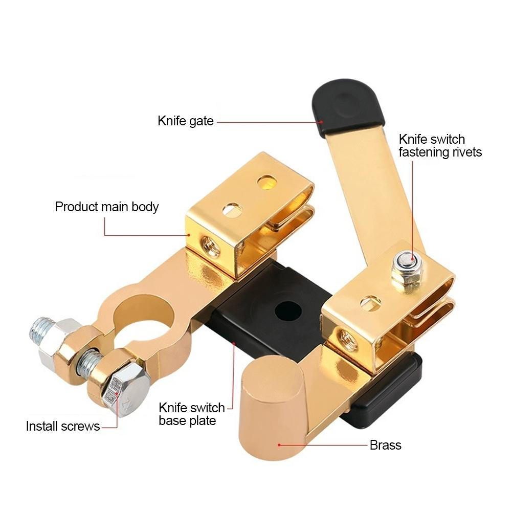 Car Top Post Knife Blade Master Switch Battery Disconnect Shut Off Switch 12V 24V For Auto RV Boat Truck
