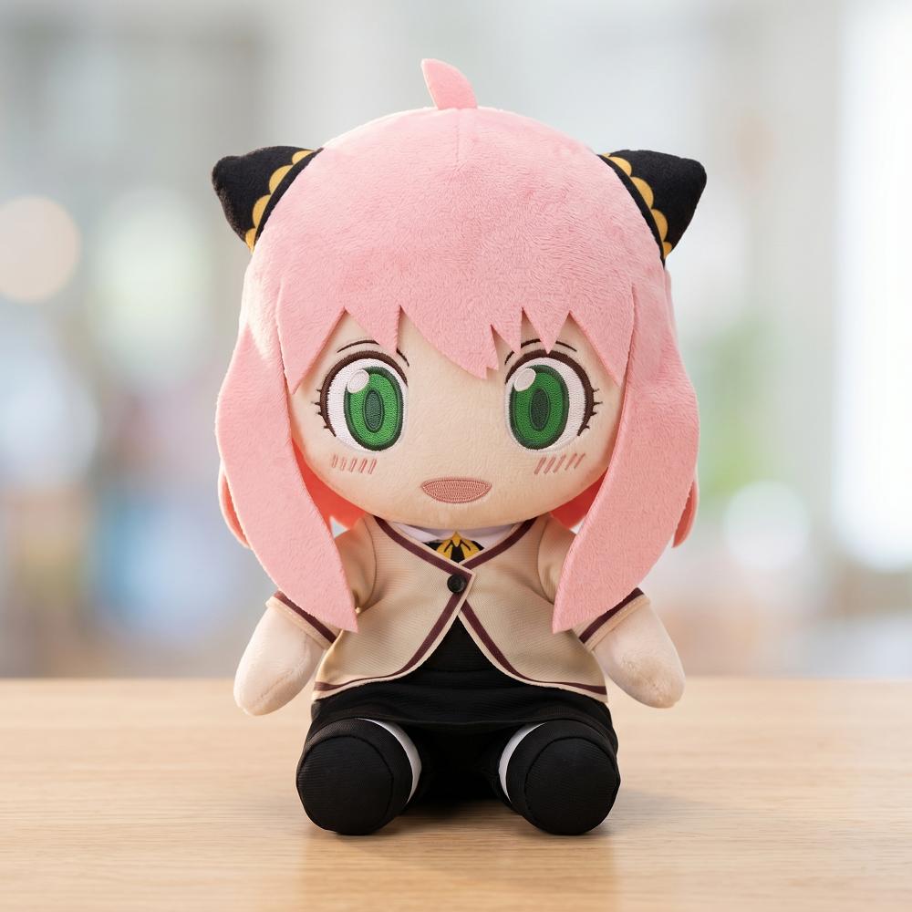 Official Anya Forger Casual Outfit Sitting Plush Doll Soft PP Cotton Stuffed Toy Unisex for Fans of Spy Family