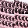 10 paires de faux cils à tiges rigides, imitation poil de vison naturel, style ébouriffé, désordonné, recourbé et épais
