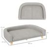 Dog Sofa for Large Dogs Up To 30 Kg, Padded, Pine Wood Legs, 98 X 67 X 25 Cm, Gray
