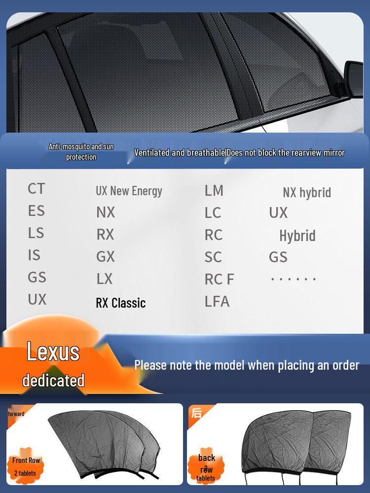 Car Window and Sunroof Anti-Mosquito Mesh: Insect-proof Sun Protection Screen & Curtain.