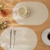 PVC Light Luxury Nordic Style Steel Wire Pattern Leather Placemat Oil-proof and Anti-fouling Mat Table Mat Heat Insulation Mat Anti-scalding Mat Meal