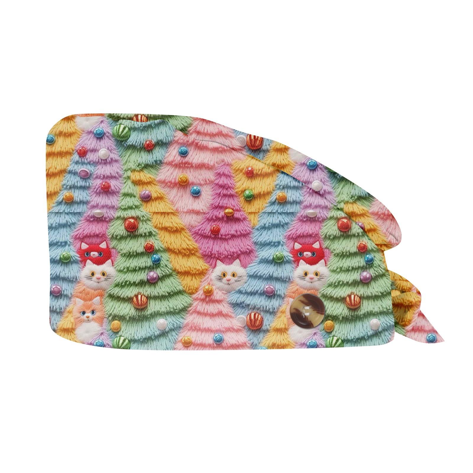 

Модная рождественская рабочая шапка с принтом Повседневная стираемая шапка-мешок Кепка One Size жёлтый