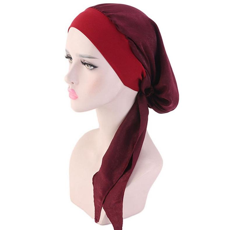 Women's Imitation Silk Turban Hat Elastic Knitted Flower Print Design Fashion Personality Hijab Headwrap for Hair Loss Coverage Daily Outfit Accessory