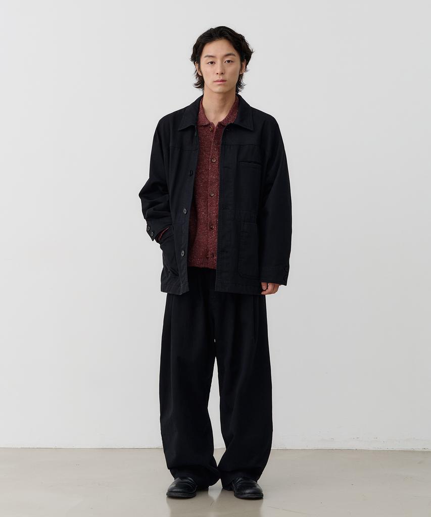 KNOUUN Wide Tapered Chino Pants (Black)