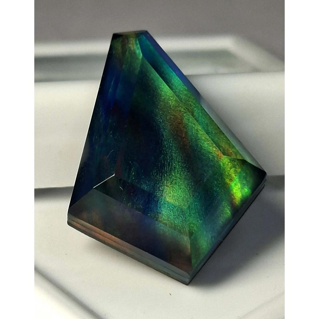 Beautiful Natural Black Fire Opal 10-12 Ct Fancy Cut Certified Loose Gemstone