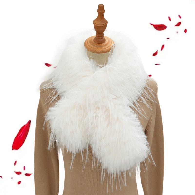 Fashionable versatile fur scarf, unisex neck warmer, double-layer thickened, warm and elegant faux fur scarf, fisherman hat