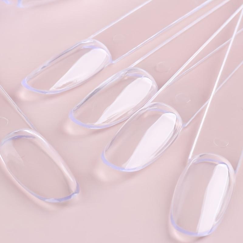 50pcs/set Manicure Display Board, False Nails, Short Oval with Iron Ring, Fan-Shaped Color Card, Nail Polish Color Card Tool
