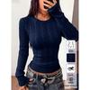 Women S V Neck Twisted Knit Sweater Slim Fit Short Length Long Sleeve Hot Girl Style