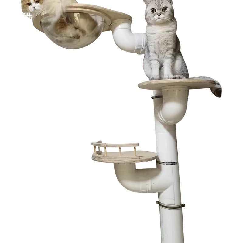 DIY Cat Tree Kit: PVC Pipe Fittings & Jump Platform for Home Renovation