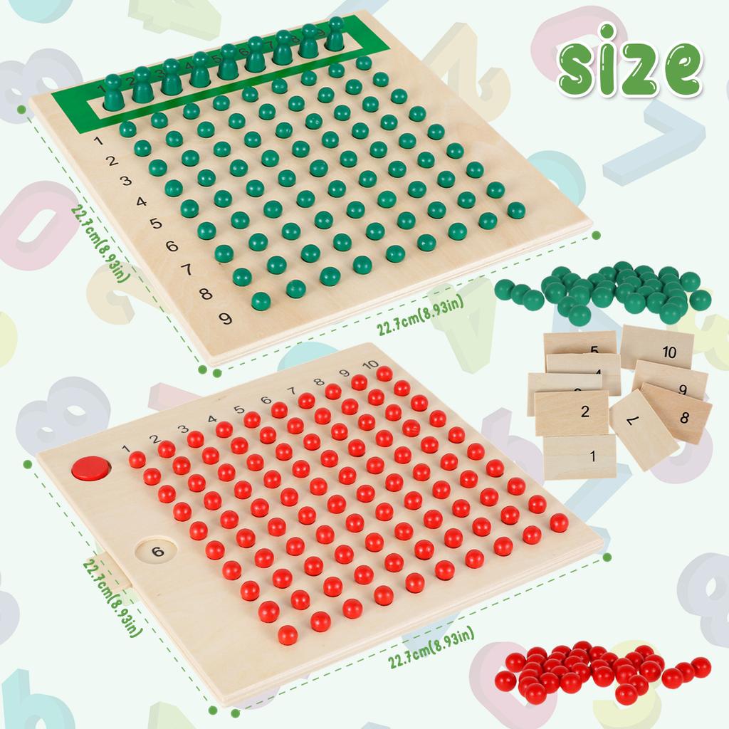 Montessori Math Board Game Multiplication and Division Board Wooden Math Teaching Aids for Homeschooling Classroom Activities