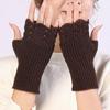 Winter Hand Gloves Soft Warm Gloves Stretchy Fingerless Mittens With Thumb Hole