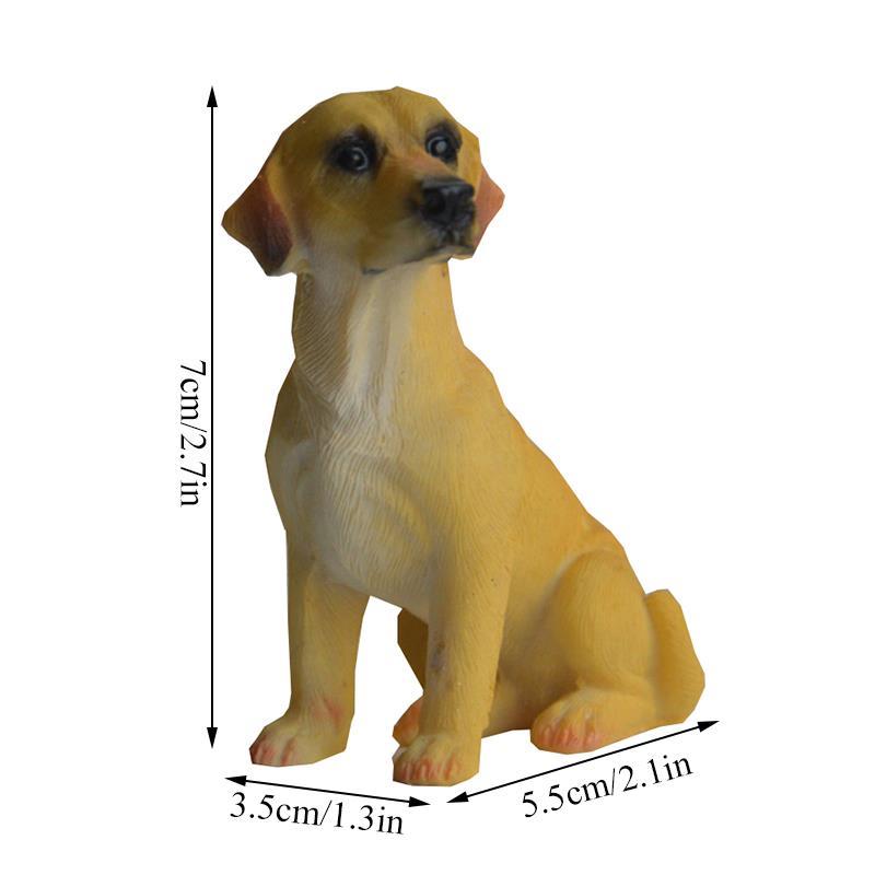 Mini Cute Vivid Dog Figurine Home Decor Simulation Mini Dog Model Miniature Dog Living Room Desktop Ornament Bonsai Decoration