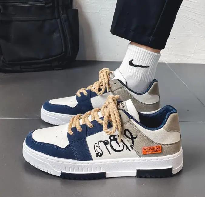 

Дизайнерская обувь, мужские повседневные кроссовки на платформе, кроссовки на шнуровке, студенческие кроссовки, мужская вулканизированная обувь, Zapatillas Hombre 44