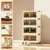 40-60cm Wide Transparent Foldable Double Door Floor Storage Cabinet with Multiple Layers