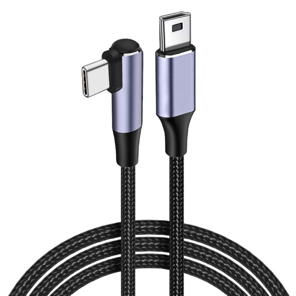Digital Camera USB-C to Mini 5-Pin Cord Data Sync OTG Line 90 Degree USB Type C To Mini USB Cable 100cm