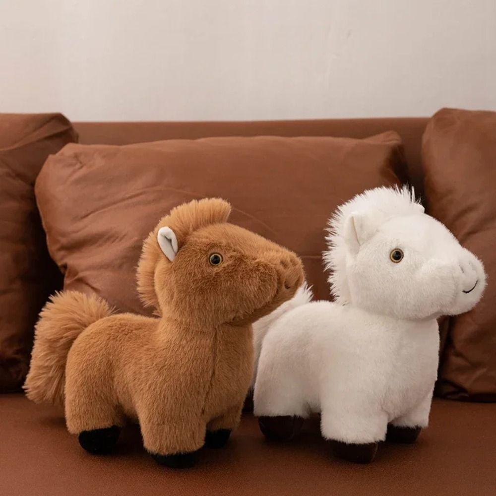 Stuffed Tail Horse Plush Keychain Simulation Cartoon Horse Stuffed Toy  Valentine's Day Gifts