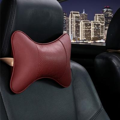 Fashion Leather Safety Bone Cushion Pad Restraint Head Neck Rest Pillow Car Seat Headrest