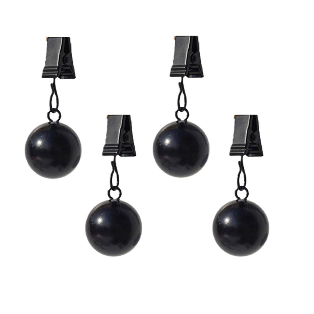 4 pcs with Clip Curtain Weight Ball Windproof Heavy Duty Drapery Weights Table Cover 2.2cm-Style 1