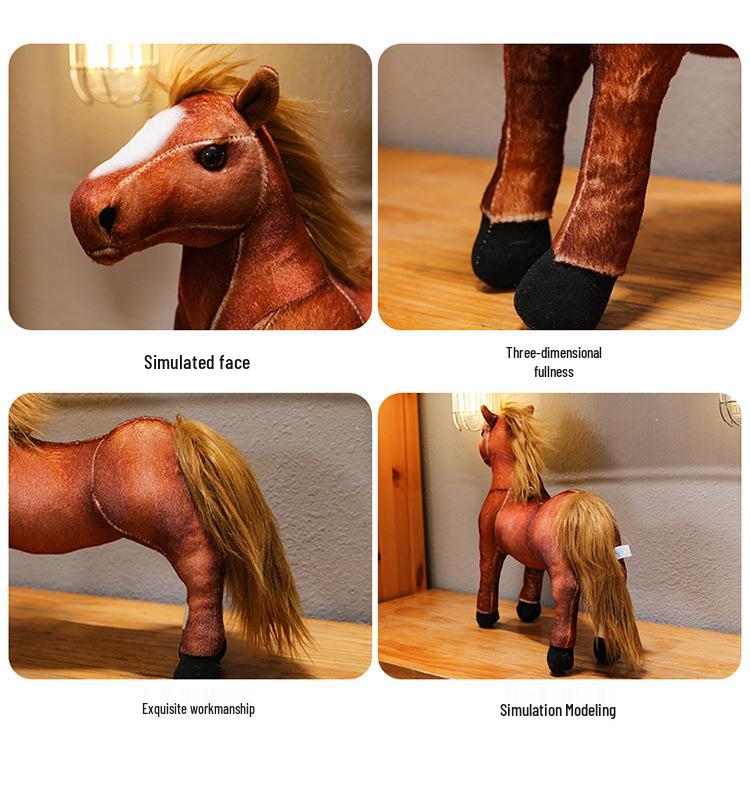 Cute Pony Plush Doll - Simulation Blood-Sweat Horse Birthday Gift for Girls