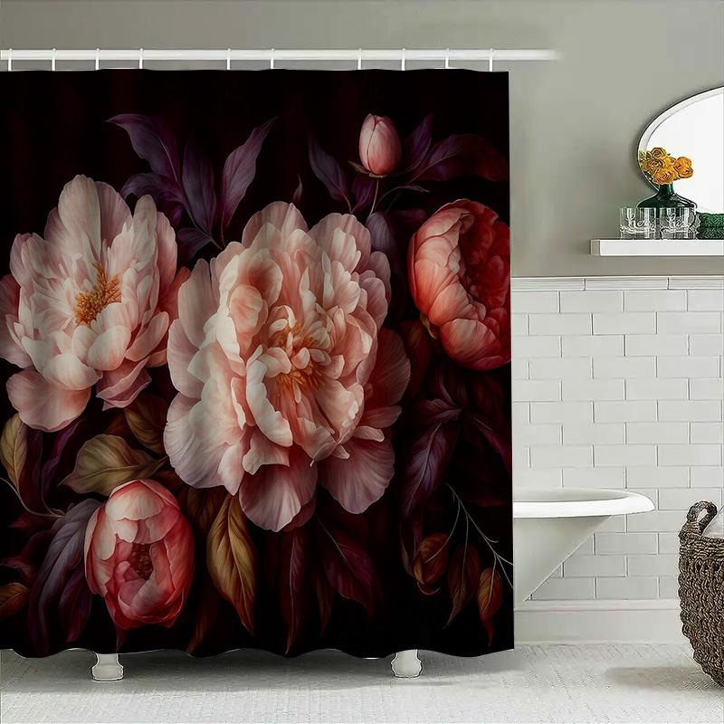 Floral Shower Curtain Botanical Flower Pattern Vintage Nature Bathroom Decor Farmhouse Rustic Home Textile Wall Hanging Tapestry
