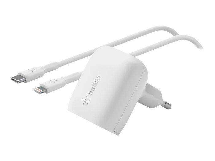 Chargeur secteur - Belkin - 20W - USB-C - Charge rapide - Blanc - Adaptateur pour smartphones