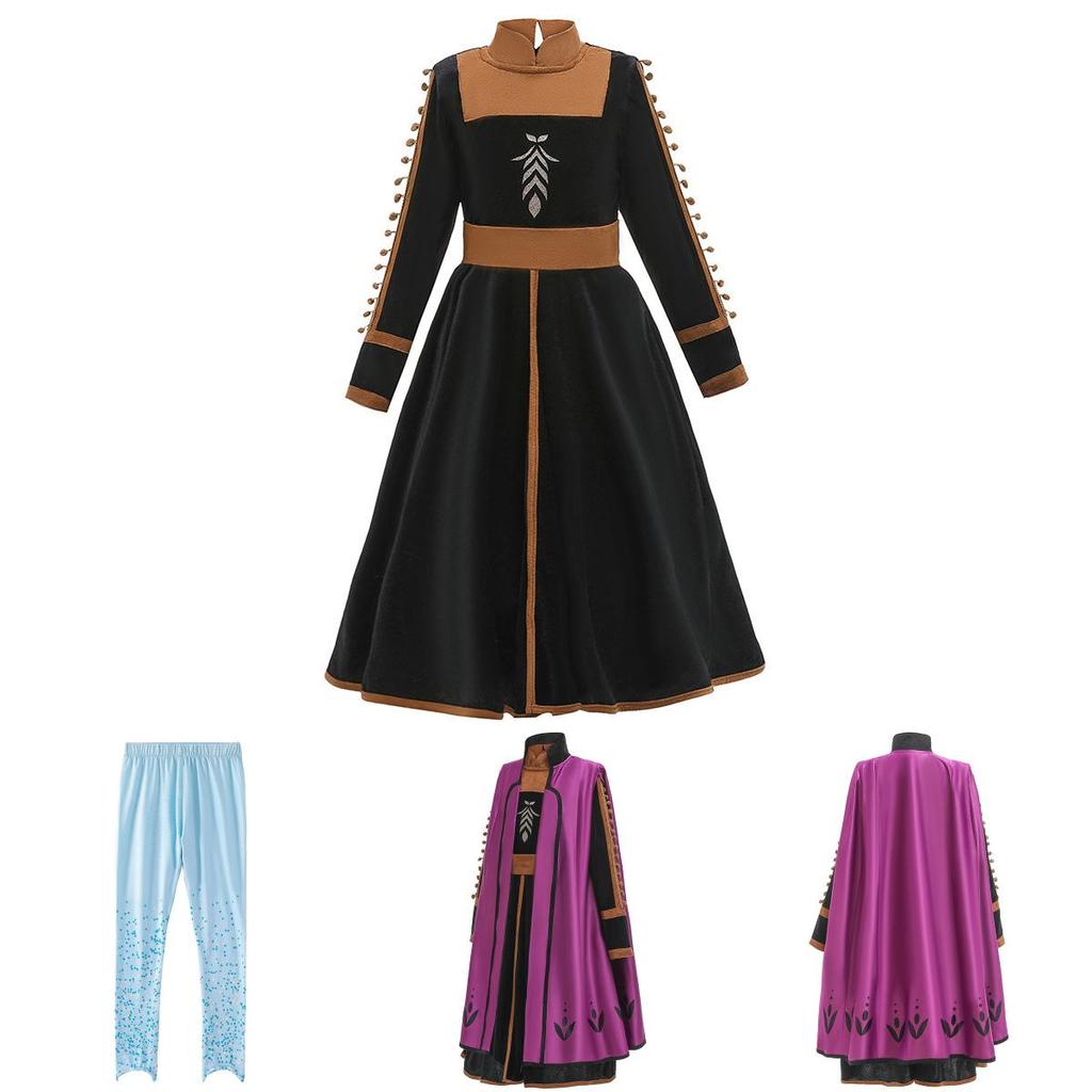 Die Eiskönigin Elsa Anna Kinder Cosplay Kostüm Elegantes Prinzessinnenkleid für Mädchen