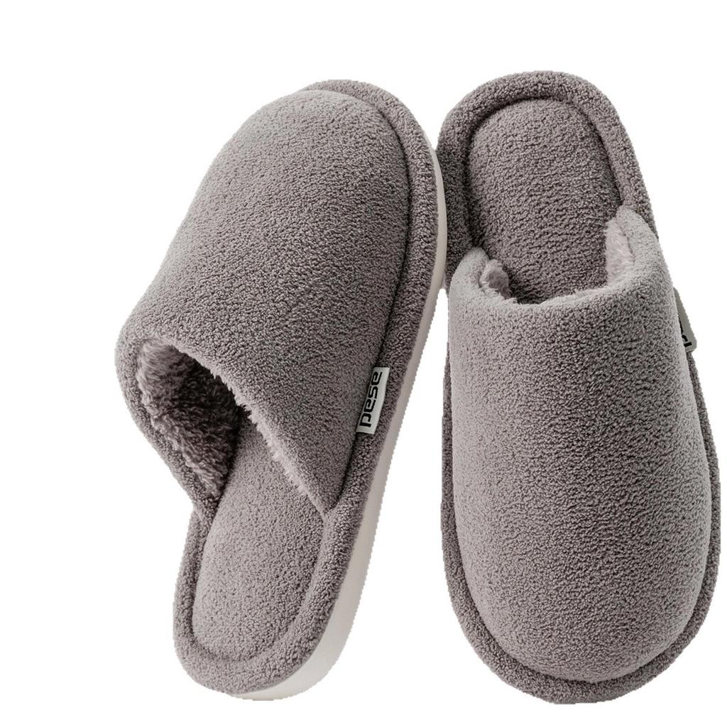 Thickened cotton slippers, plush warm and non-smelly in winter, foot models, thick bottom non-slip home indoor soft bottom in winter