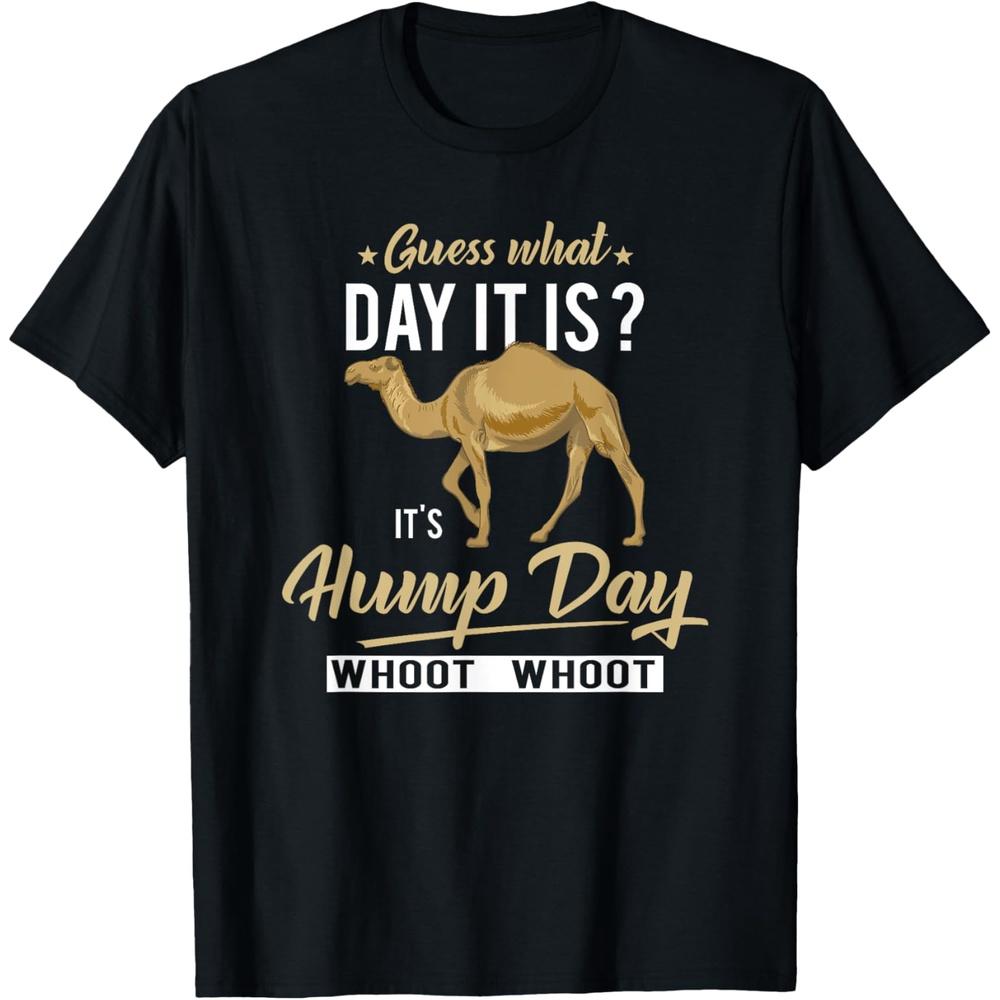 Guess What Day Is It Camel Funny Hump Day Cotton Men T Shirt XXL чёрный