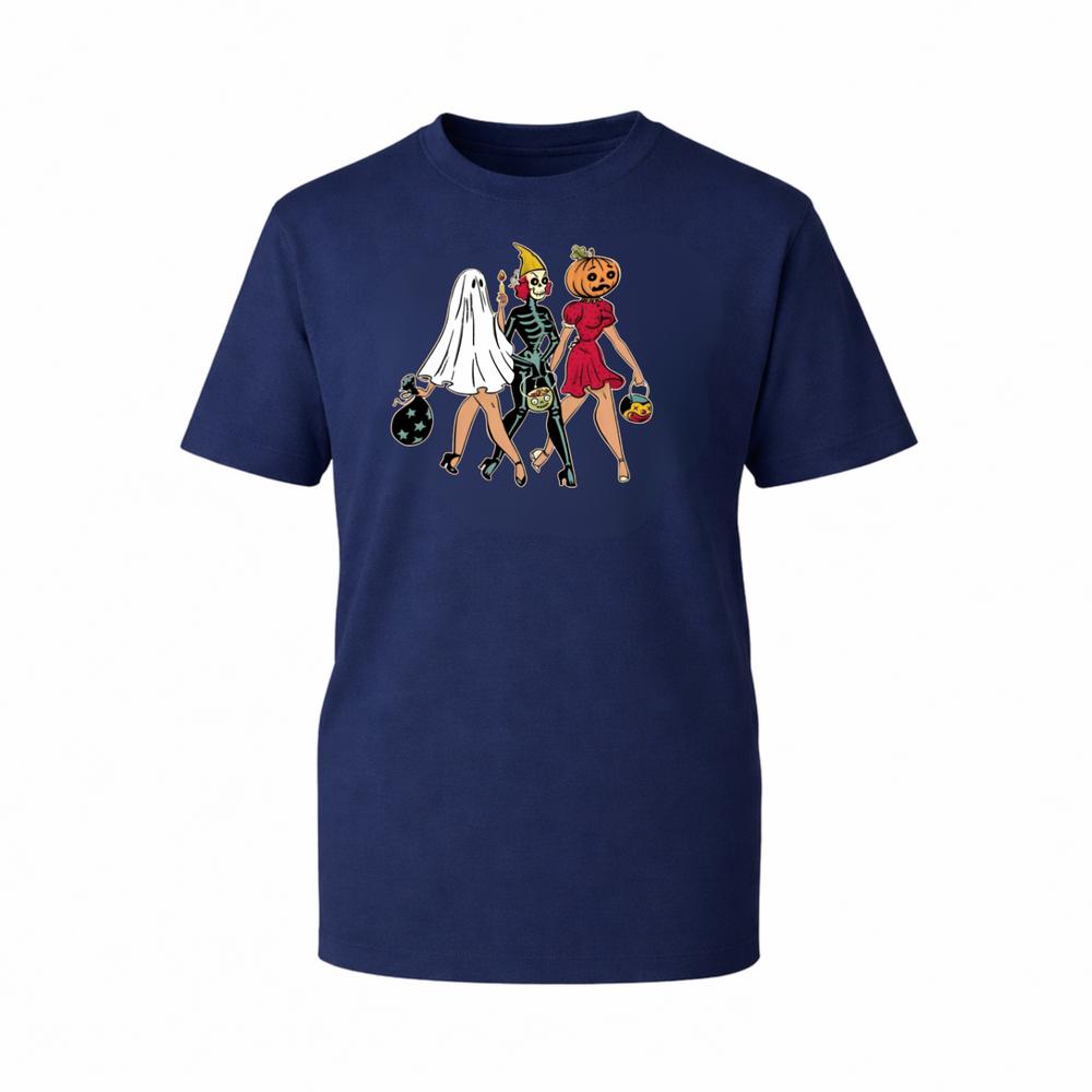 Spooky Girls Night Out TShirt Vintage Art Halloween Pumpkin Unisex Gift TTop S