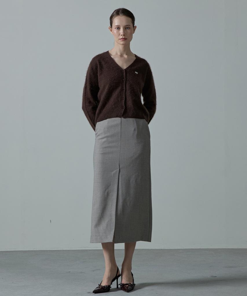 Aheule Noelle Wholegarment Cashmere Wool Cardigan_Brown