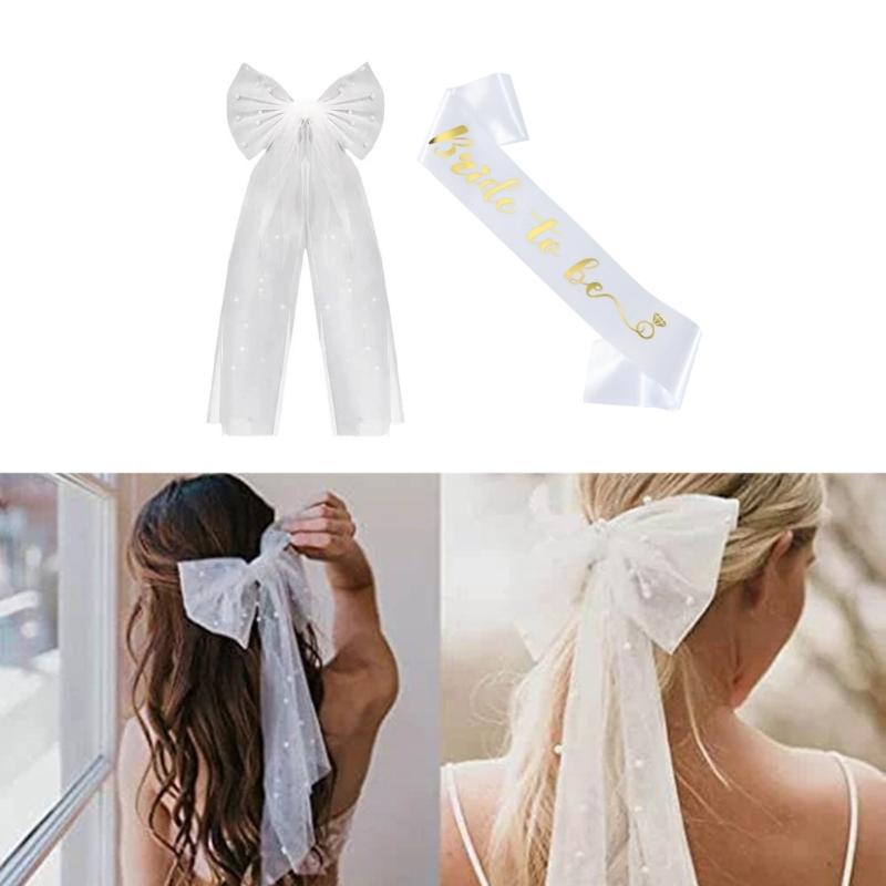 White Satins Sash Satins Bachelorette Sashes Fashionable Wedding Bridal Sashes for Bridal Parties and Wedding Ceremonies