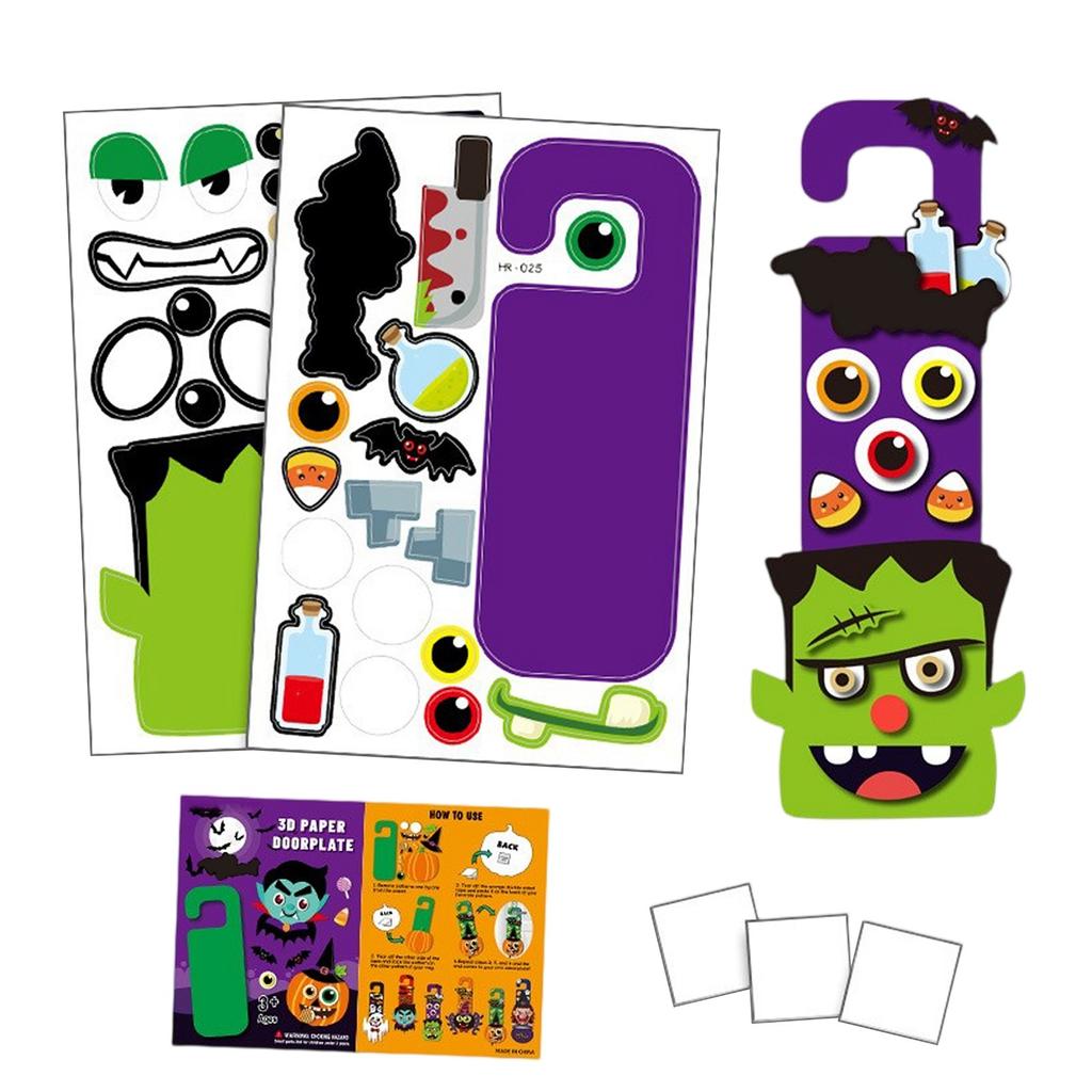 DIY Children's Cartoon Halloween Decorative Door Stickers, Festival Pumpkin Festival Game Set .