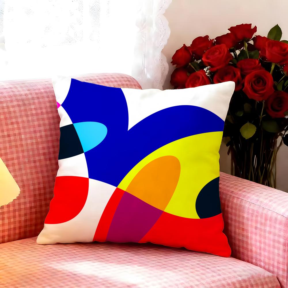 Elegant Abstract Curve Colors Cushion Cover Premium Soft Pillowcase SkinFriendly MultiPurpose for Home Office Travel
