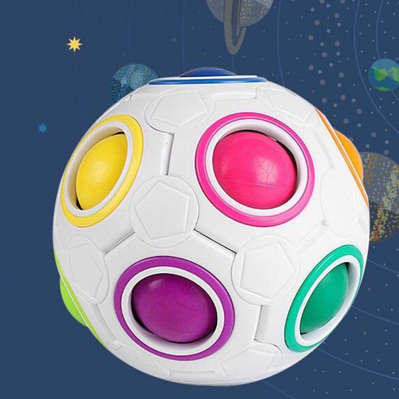 Sensory Fidget Ball Decompression Toy Spherical Puzzle Football Stress Relief Ball for Toddlers Adults Funny Color Match