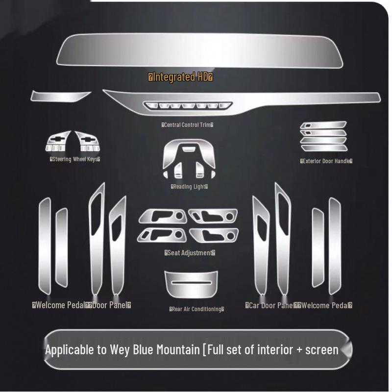 23-25 Wei Pai Lan Shan Interior Protection Film for Central Control, Gear Shift, and Dashboard Screen