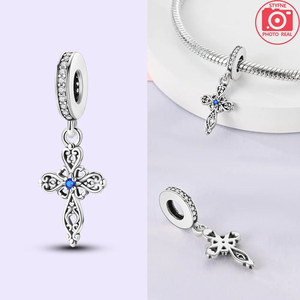 

925 Silver Bracelet Diy Anniversary Gift Jewelry Charms Beads Colorful Air Balloon Cross Angel Red Rose Beads