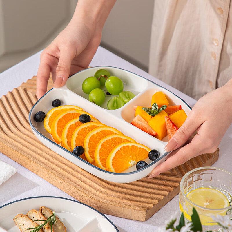 UOZO Japanese Style Ceramic Divided Dinner Plate Set