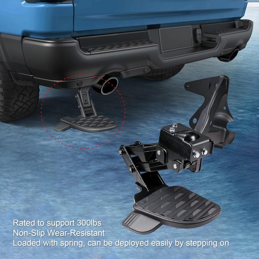 Rear Bed Step Replacement for 2019 2020 2026 2026 Dodge Ram 1500 DT Dual Exhaust New Body Style Retractable Bumper Step