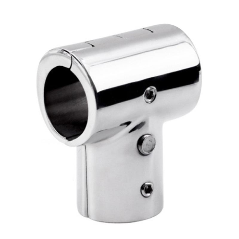 Marine Handrail T Fitting Steel 90 Degree Connector Steel Handrail Tees Joint Boating Accessory 90 Degree Tube Connector
