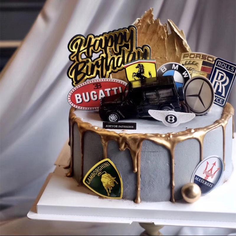 Mercedes Black Alloy Sports Car Off-Road Cake Topper for Birthdays