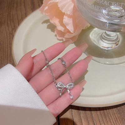 Korean Micro-Inlaid Bow Bracelet: Elegant Luxury for Women