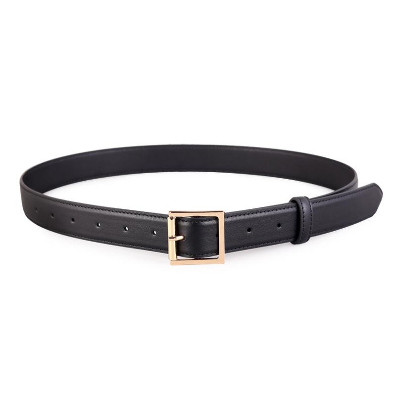 Vintage Minimalist Style Fashionable Child The R0W Minimalist Square Buckle Oil Wax Calfskin Belt