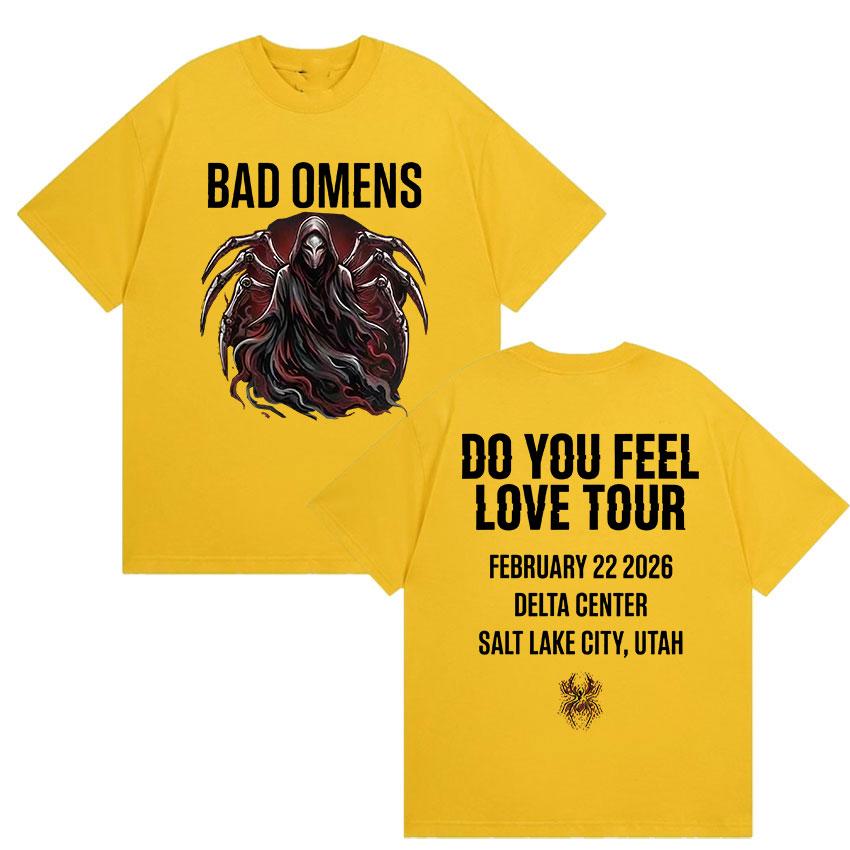 Rock Band Bad OUnisexs Do You Feel Love Tour Graphic T Shirts Unisexs Gothic Vintage Cotton Yk Short Sleeve Top Streetwear