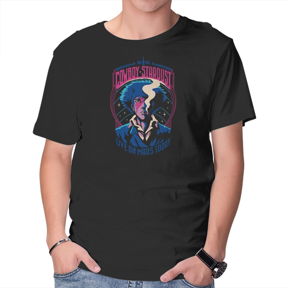 Unisex Crew Neck T-Shirt Cowboy Stardust Graphic Short Sleeve Casual Tee XXL
