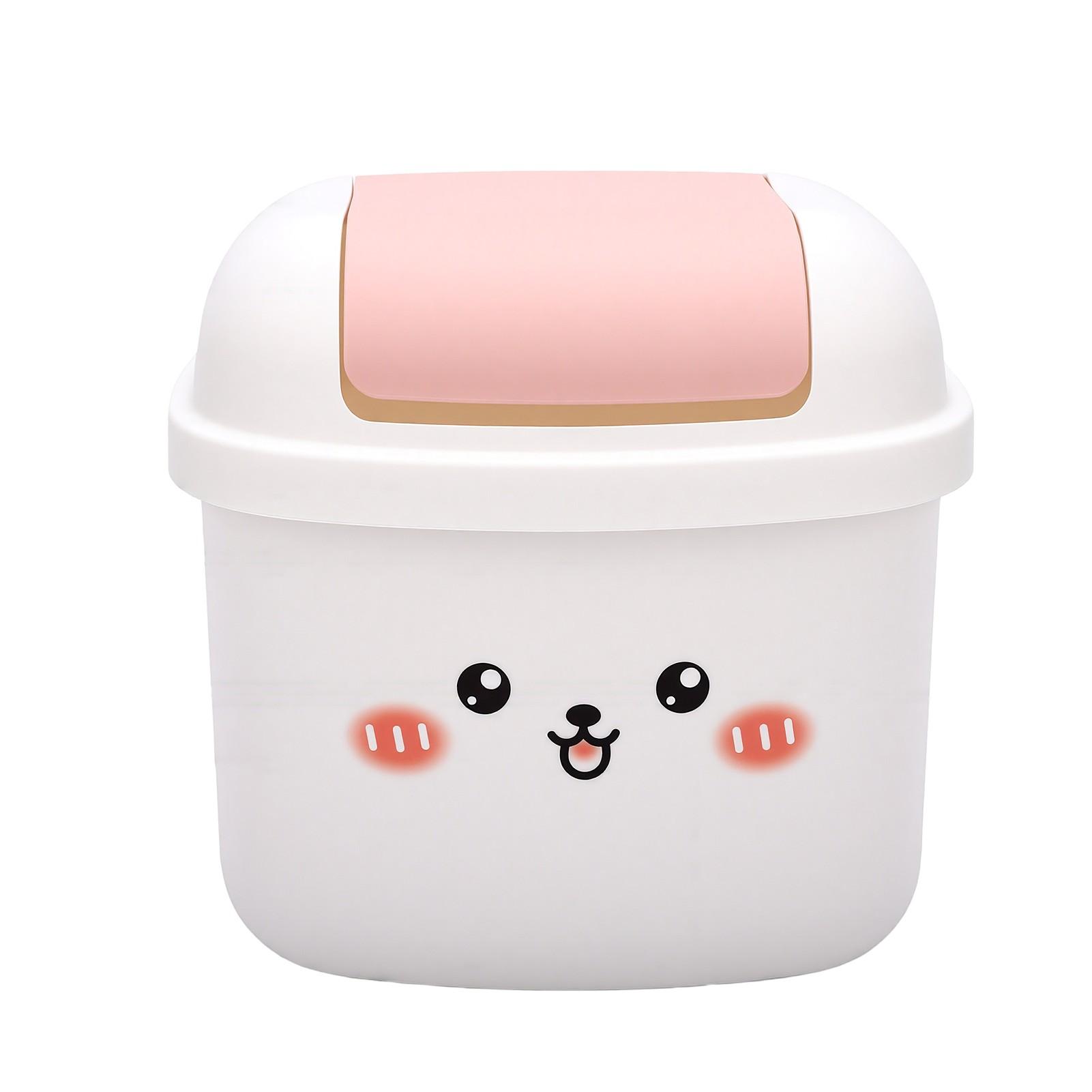 Poubelle Mignonne Petite Poubelle Mini Poubelle de Bureau avec Couvercle pour Bureau d'Ordinateur Chambre à Coucher Coiffeuse