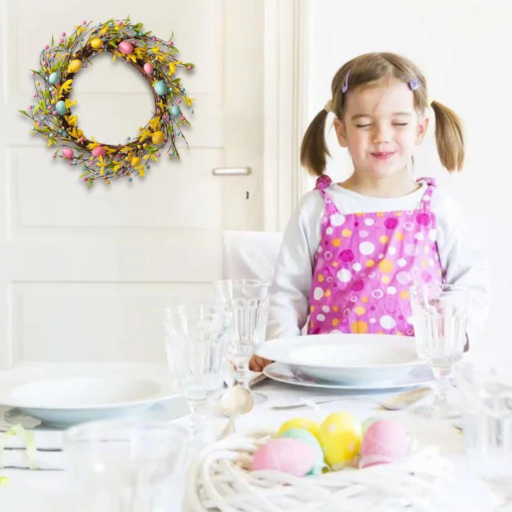 Bohemian Easter Wreath Spring Easter Bunny Wreath Rabbit Decor Wreath Classic Easter Egg Garland For Fireplace Mantel Entrance